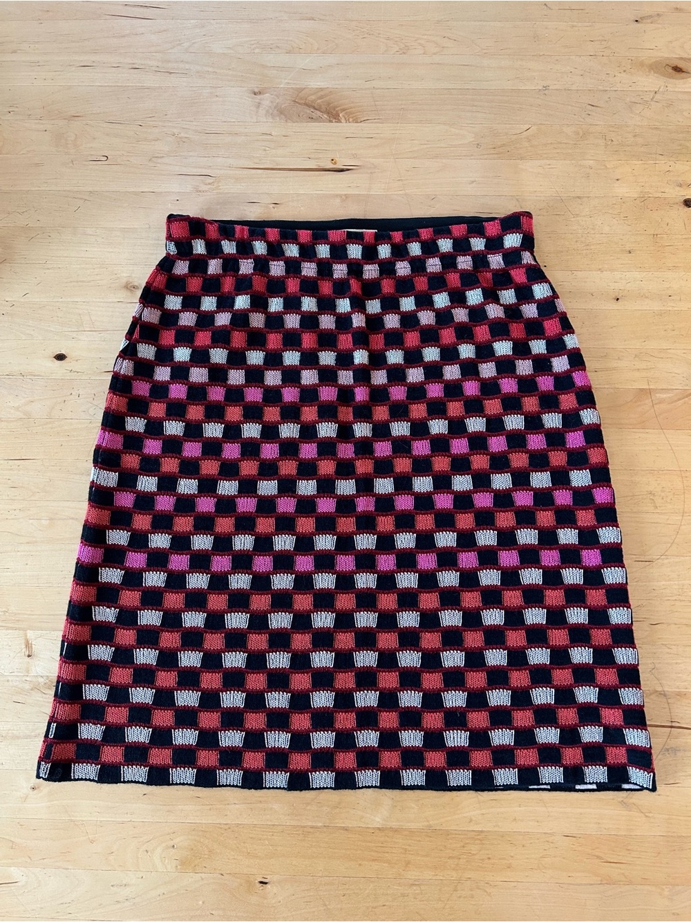 Aldomartins for Anthropologie Stevani Checked Knit Skirt M